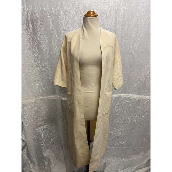 Vintage Women's Formal Shawl Jacket with Pockets, Cream - Picture 1 of 5